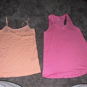 Pink and Peach Women's Tank Tops